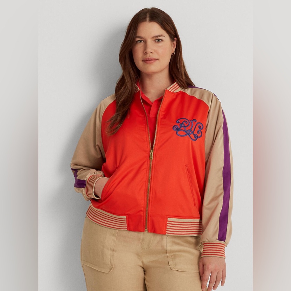 Ralph Lauren Embroidered Satin Bomber Jacket - Picture 7 of 15